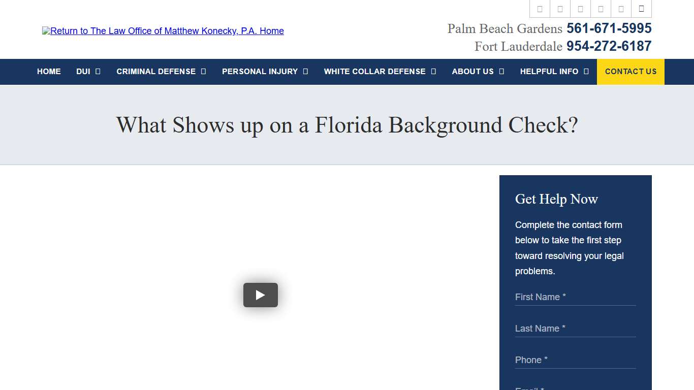 What Shows up on a Florida Background Check? | Palm Beach Gardens Criminal Defense Lawyer | The Law Office of Matthew Konecky, P.A.