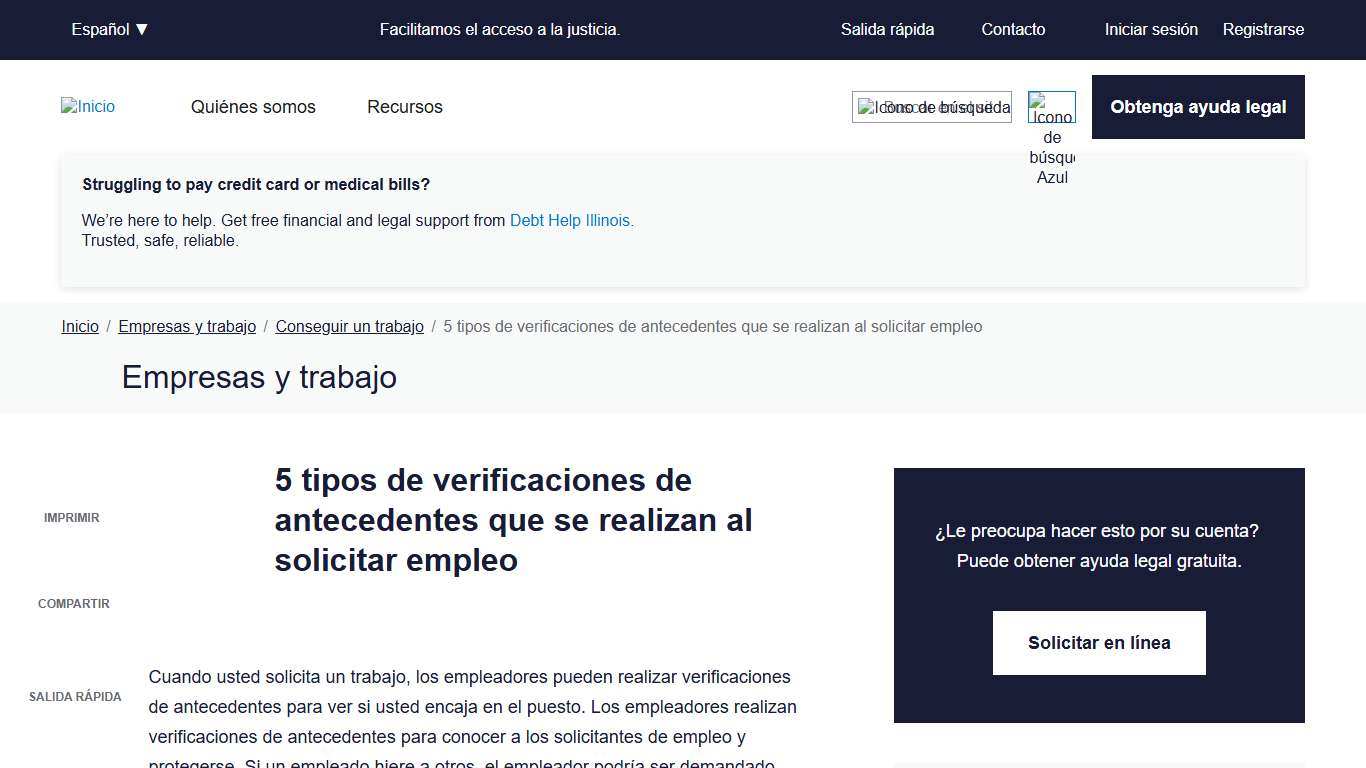 5 tipos de verificaciones de antecedentes que se realizan al solicitar empleo | Illinois Legal Aid Online